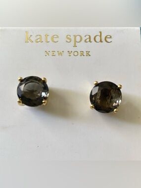 kate spade Smoky Crystal Gold-Tone Round Stud Earrings